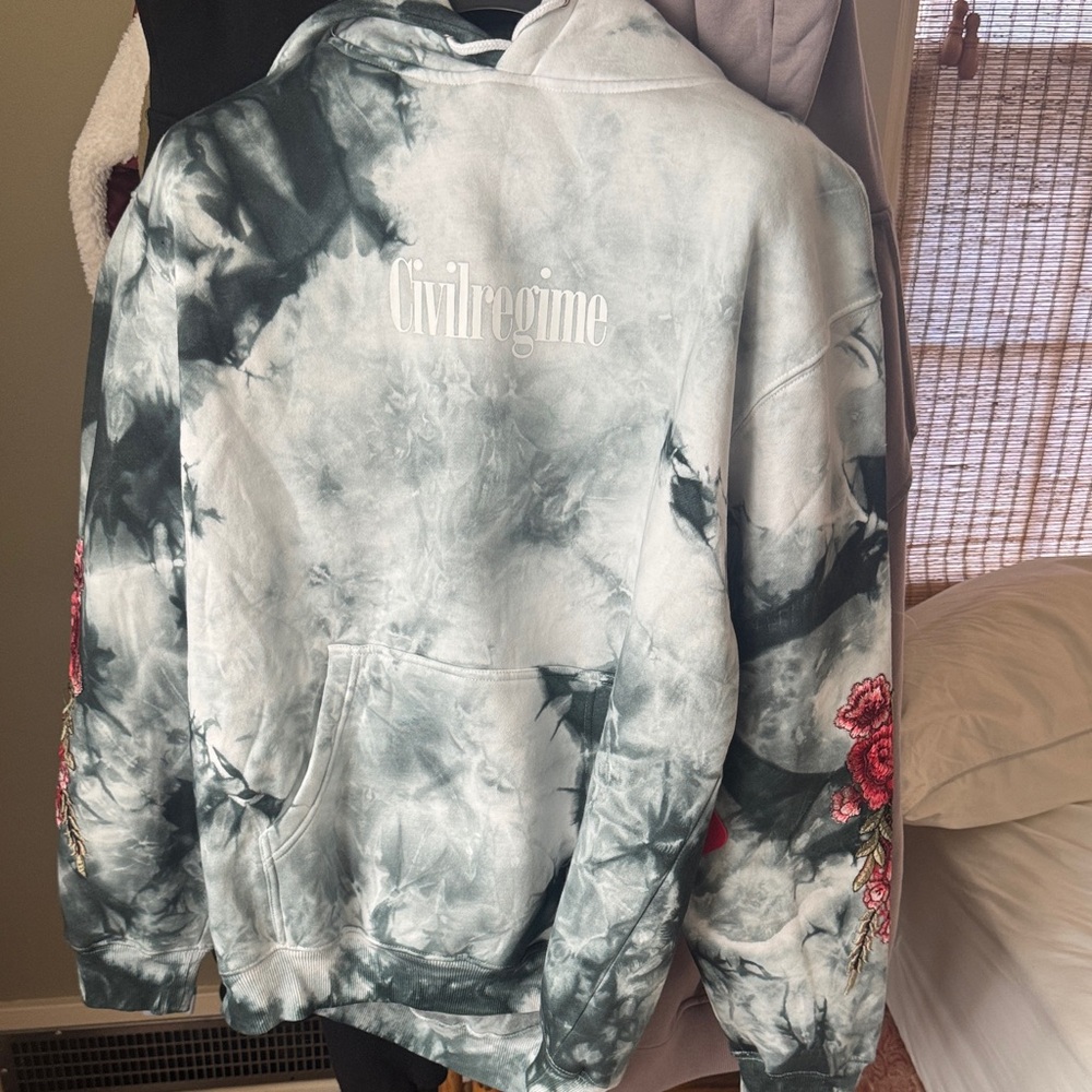 Civil Regime Tie-Dye Hoodie - Black and White Retail $160